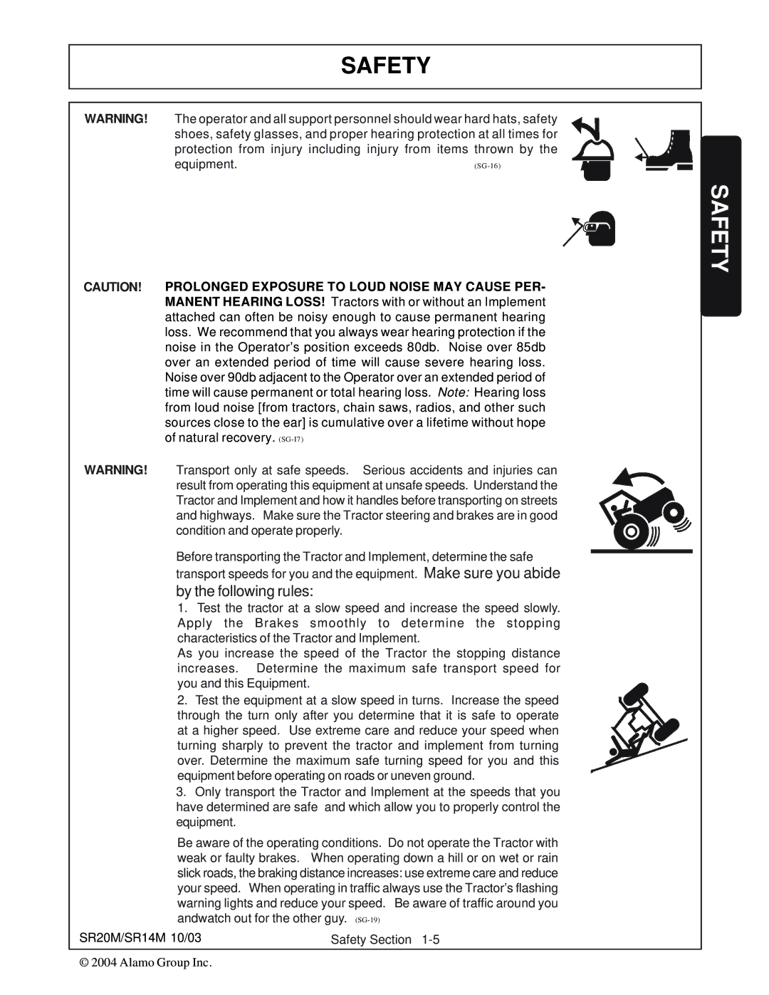 Alamo SR14, SR20 manual By the following rules 