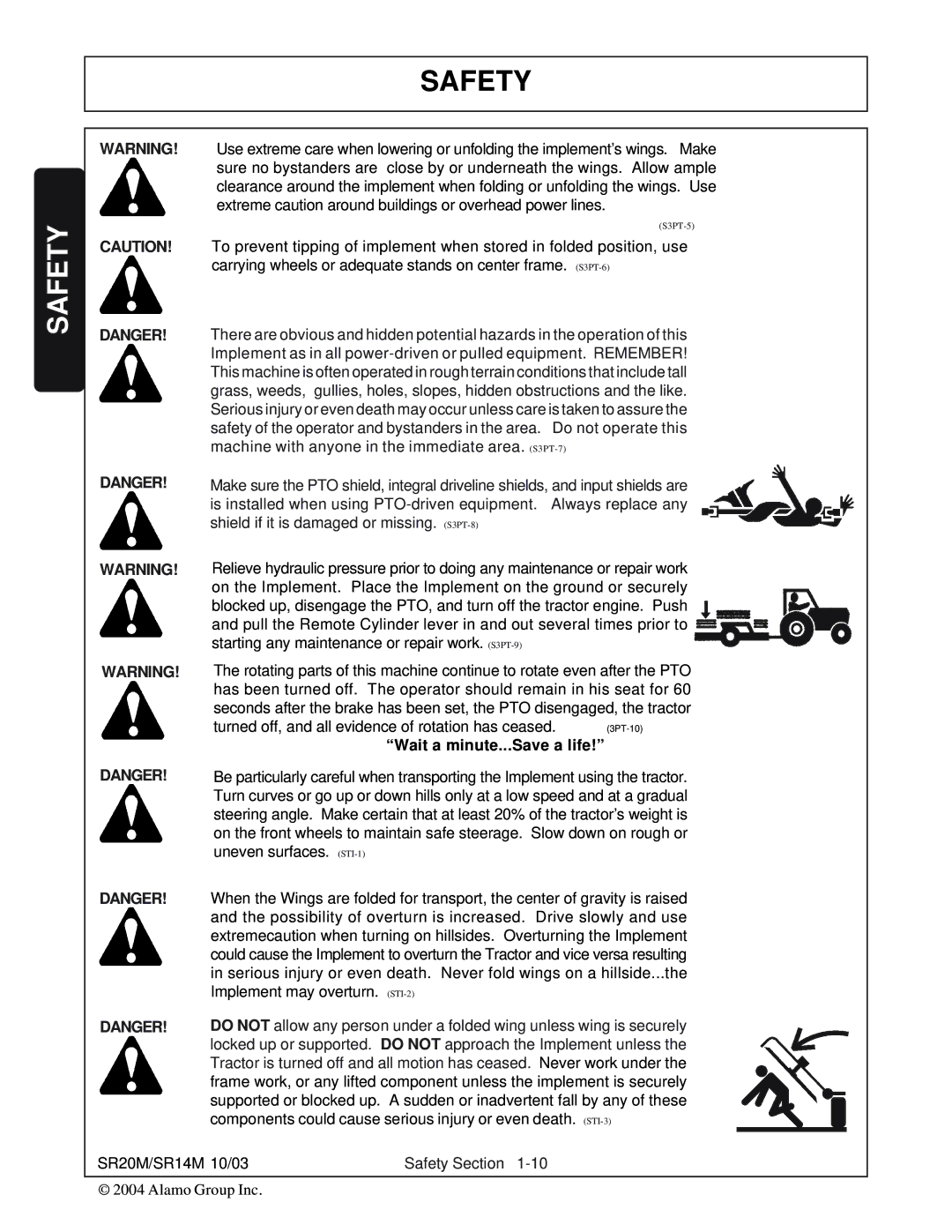 Alamo SR20, SR14 manual Wait a minute...Save a life 