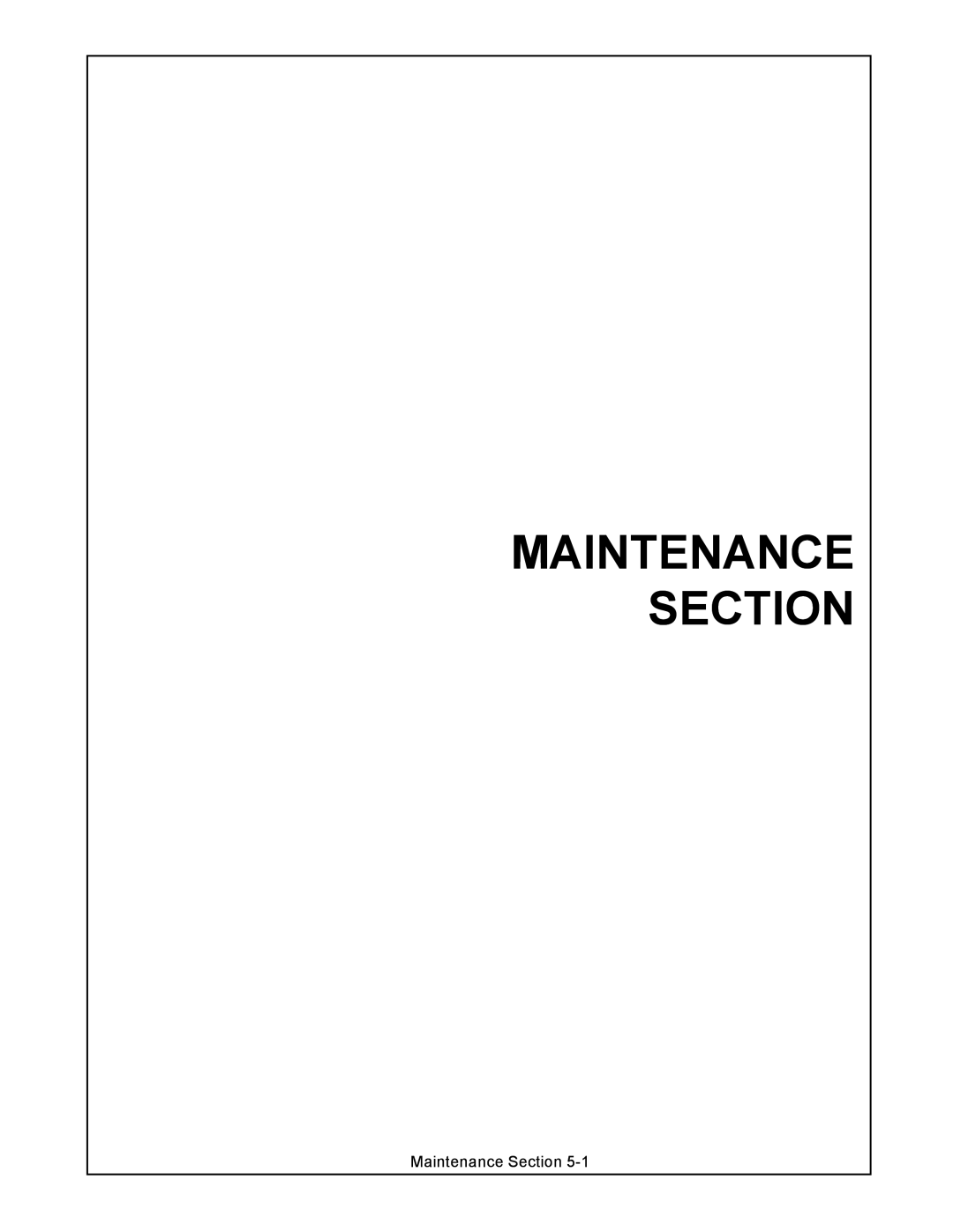 Alamo SR14, SR20 manual Maintenance Section 