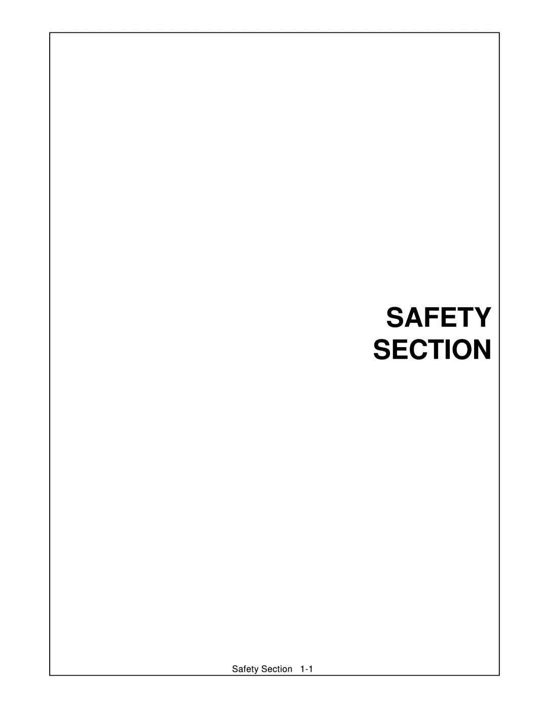 Alamo SR14, SR20 manual Safety Section 