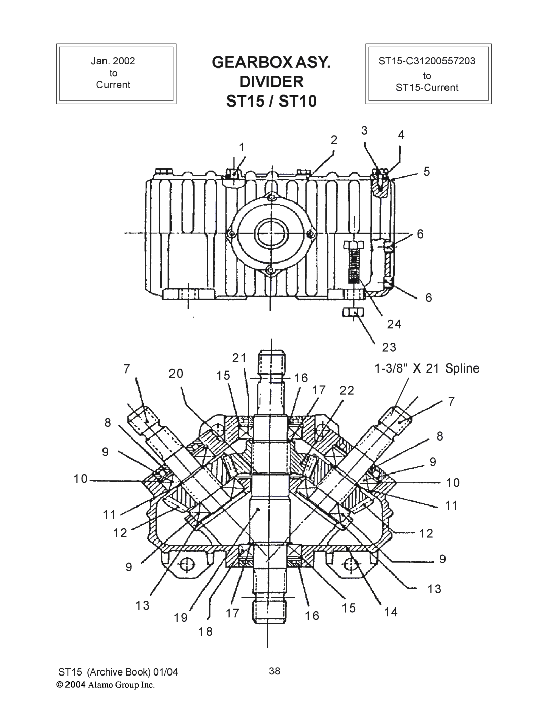 Alamo ST10, ST15 manual Gearbox ASY Divider 