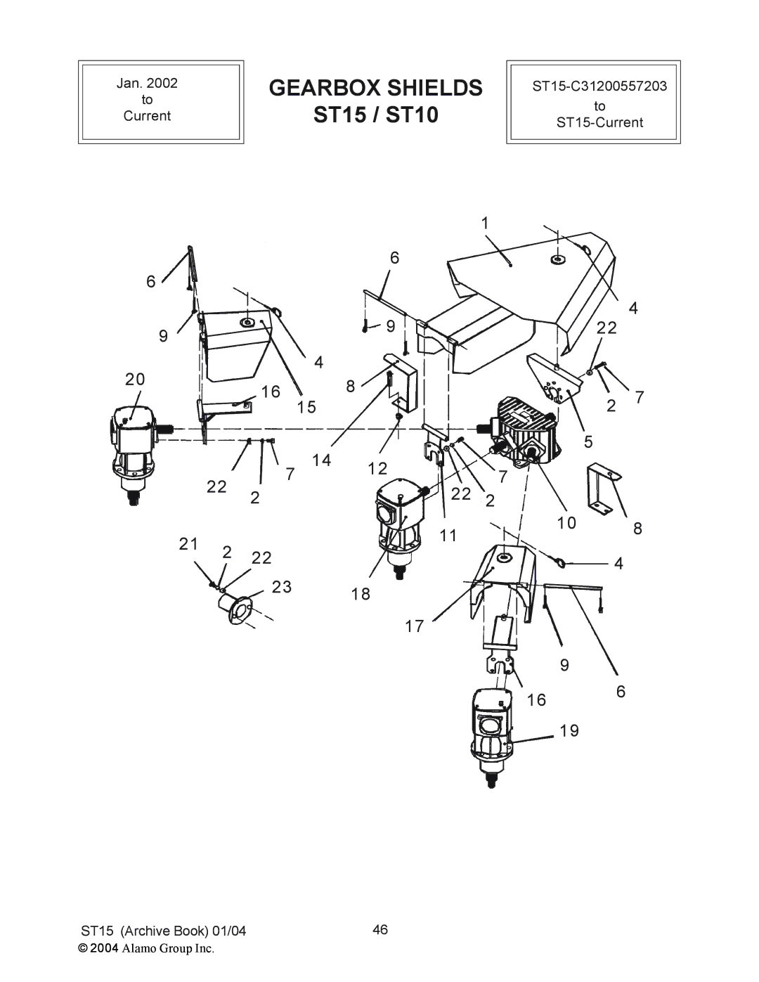 Alamo ST10, ST15 manual Gearbox Shields 