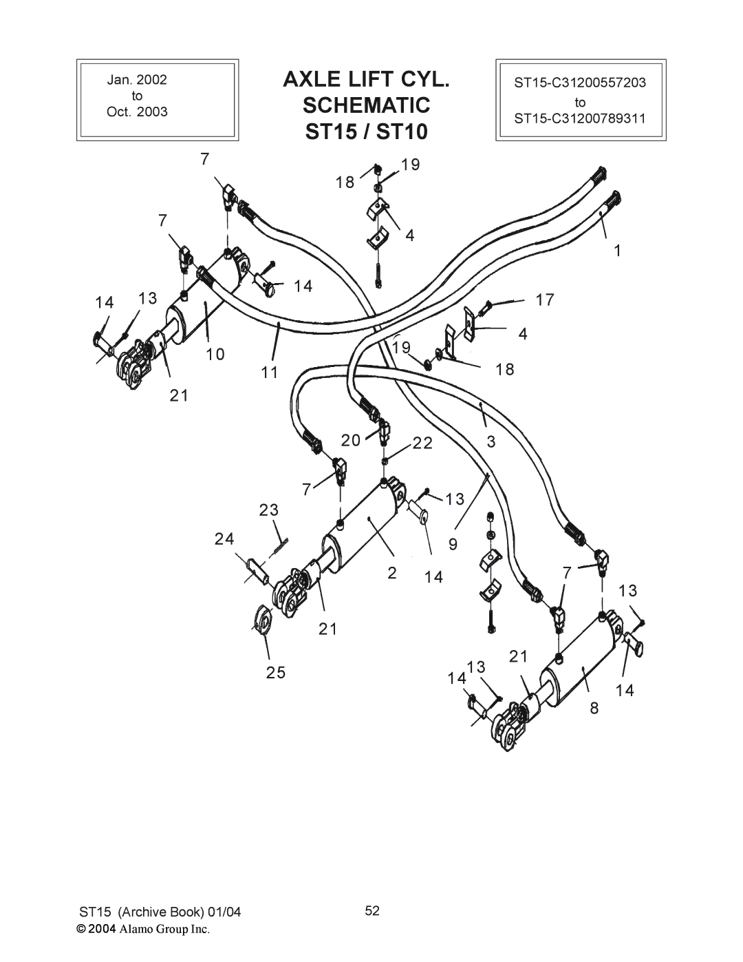 Alamo ST10, ST15 manual Axle Lift CYL 