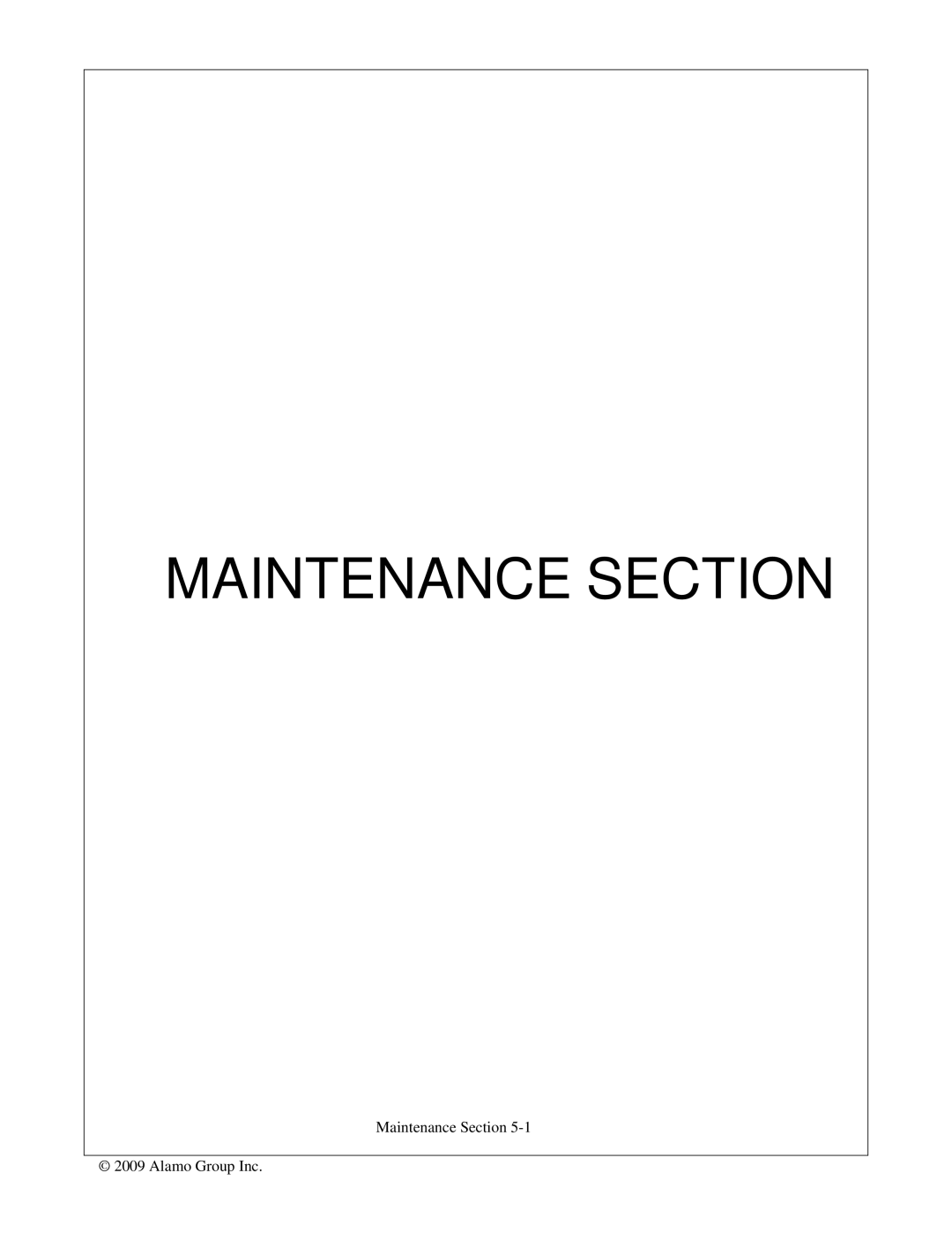 Alamo Swingtrim manual Maintenance Section 