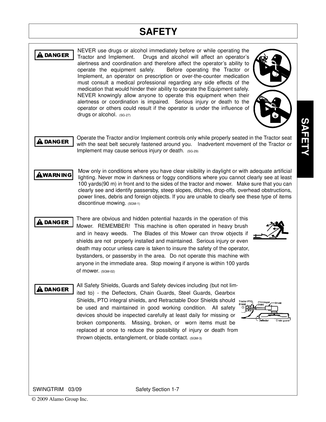 Alamo Swingtrim manual Safety 