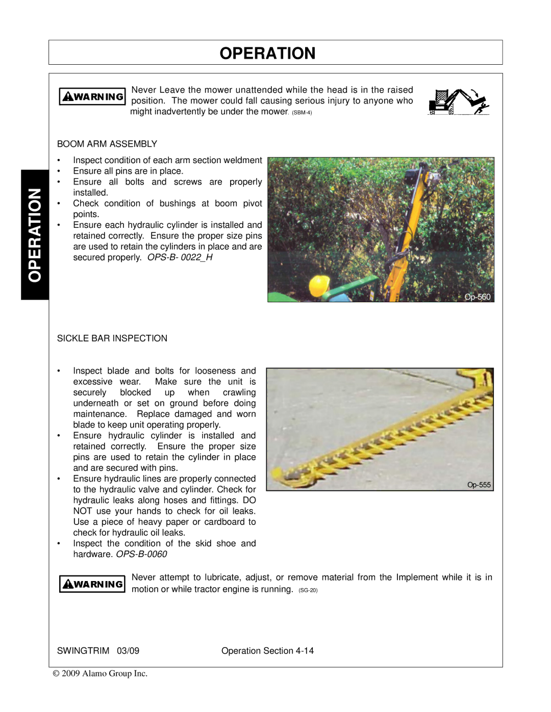 Alamo Swingtrim manual Boom ARM Assembly 