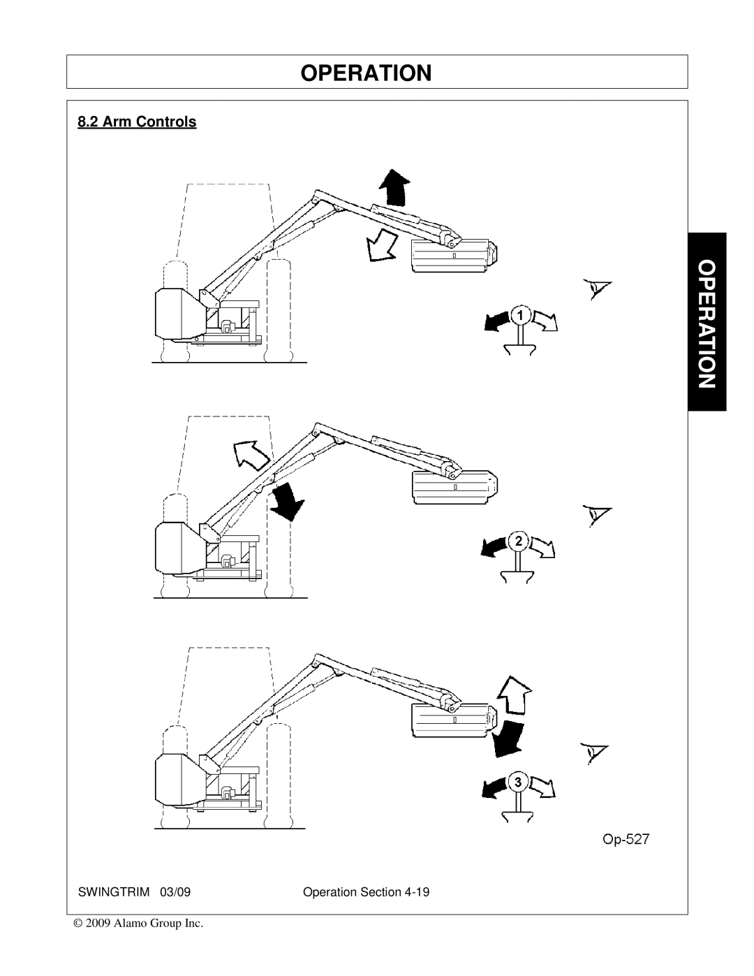 Alamo Swingtrim manual Arm Controls 