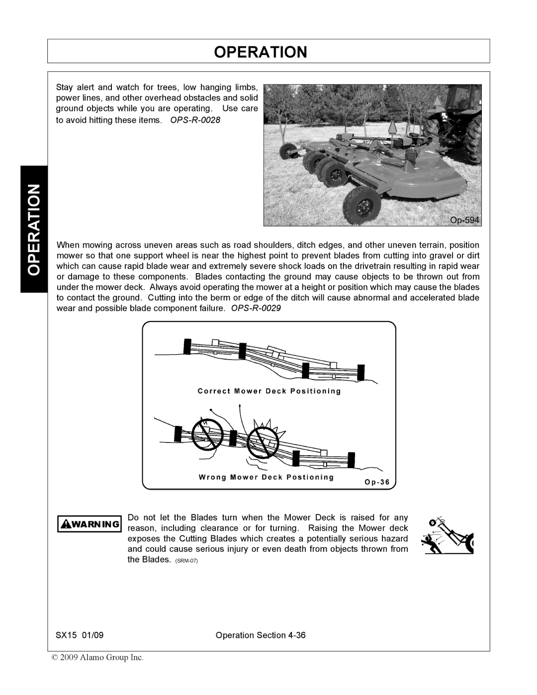 Alamo SX15 manual Operation 