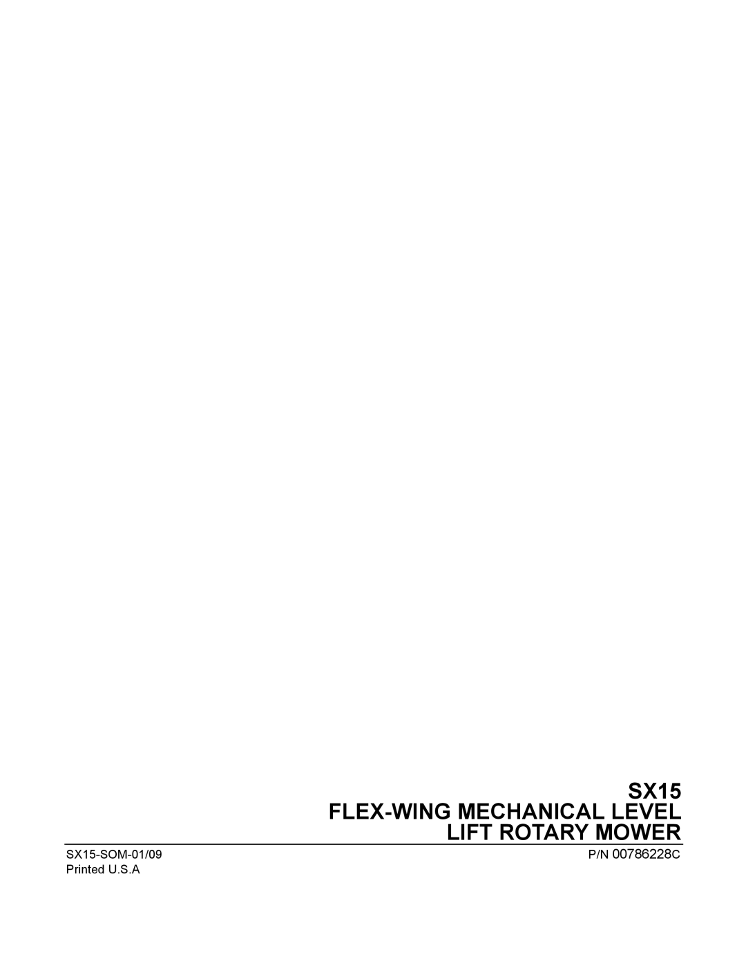 Alamo SX15 manual FLEX-WING Mechanical Level Lift Rotary Mower 