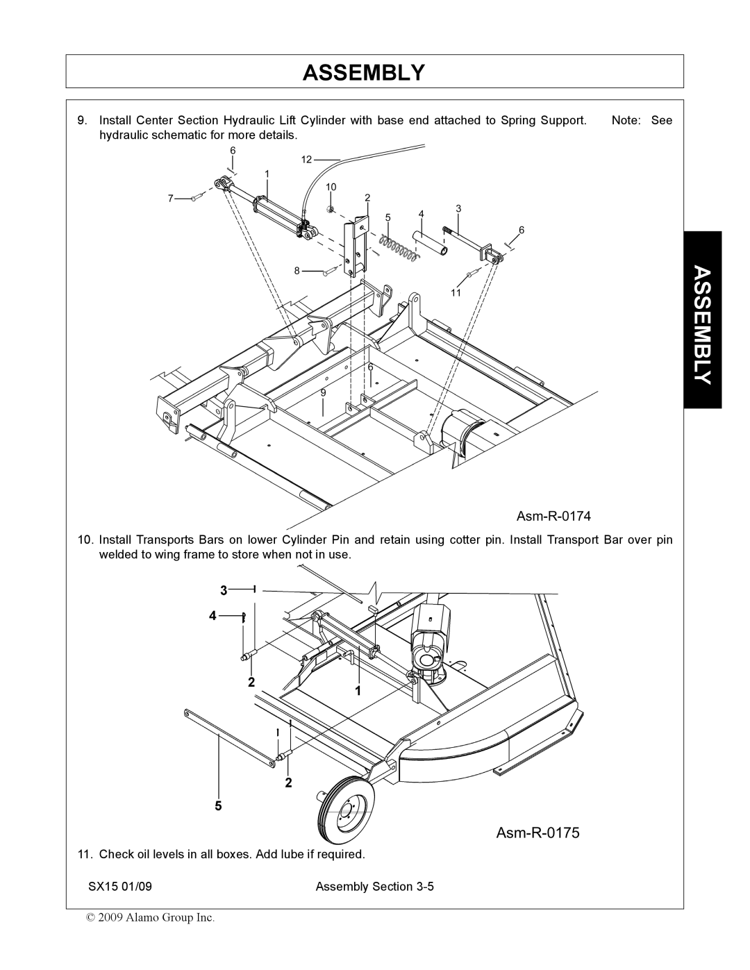 Alamo SX15 manual Assembly 