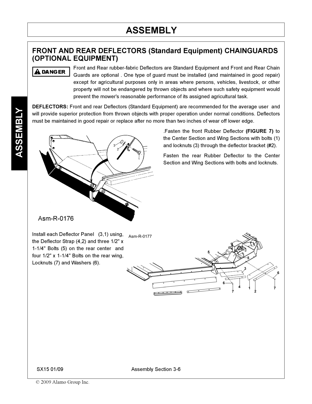 Alamo SX15 manual Assembly 