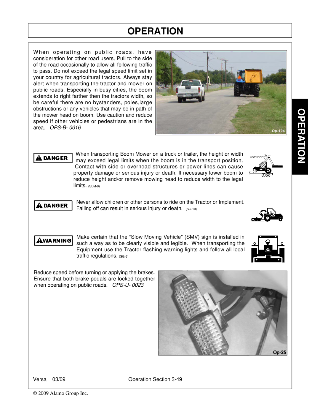 Alamo Versa Series manual Operation 