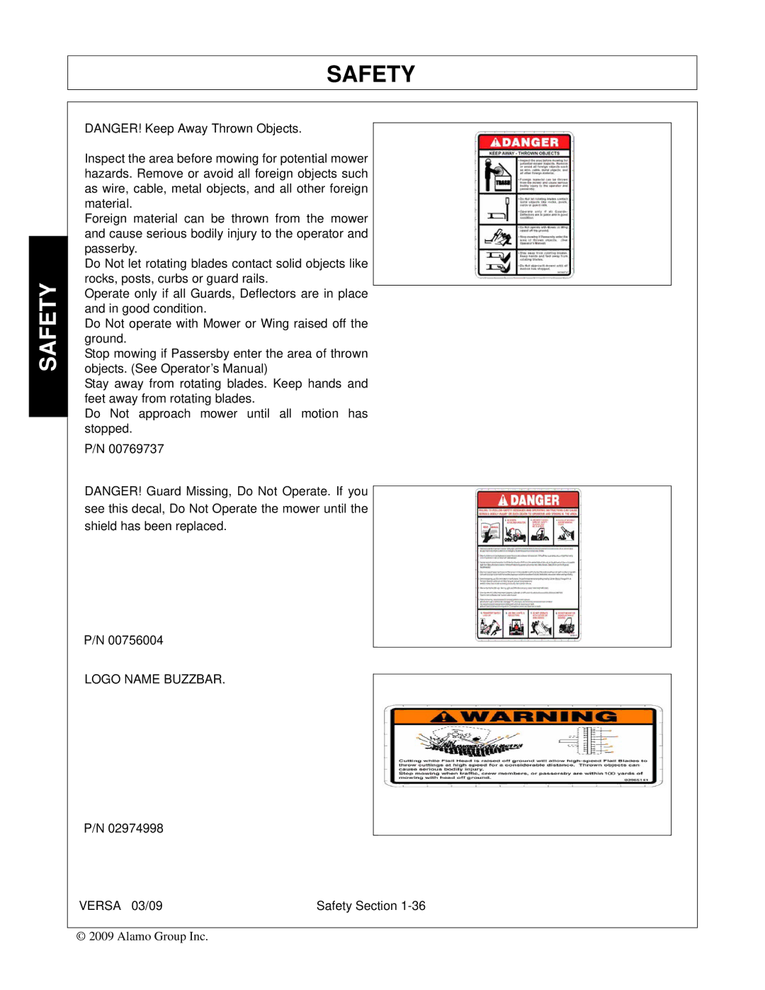 Alamo Versa Series manual Logo Name Buzzbar 