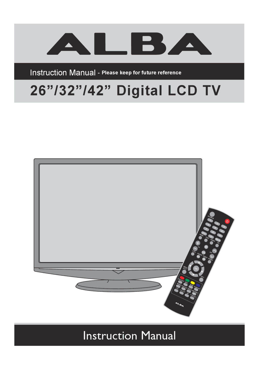 Alba L32M1, L26M1, L42M1 manual 26/32/42 Digital LCD TV 