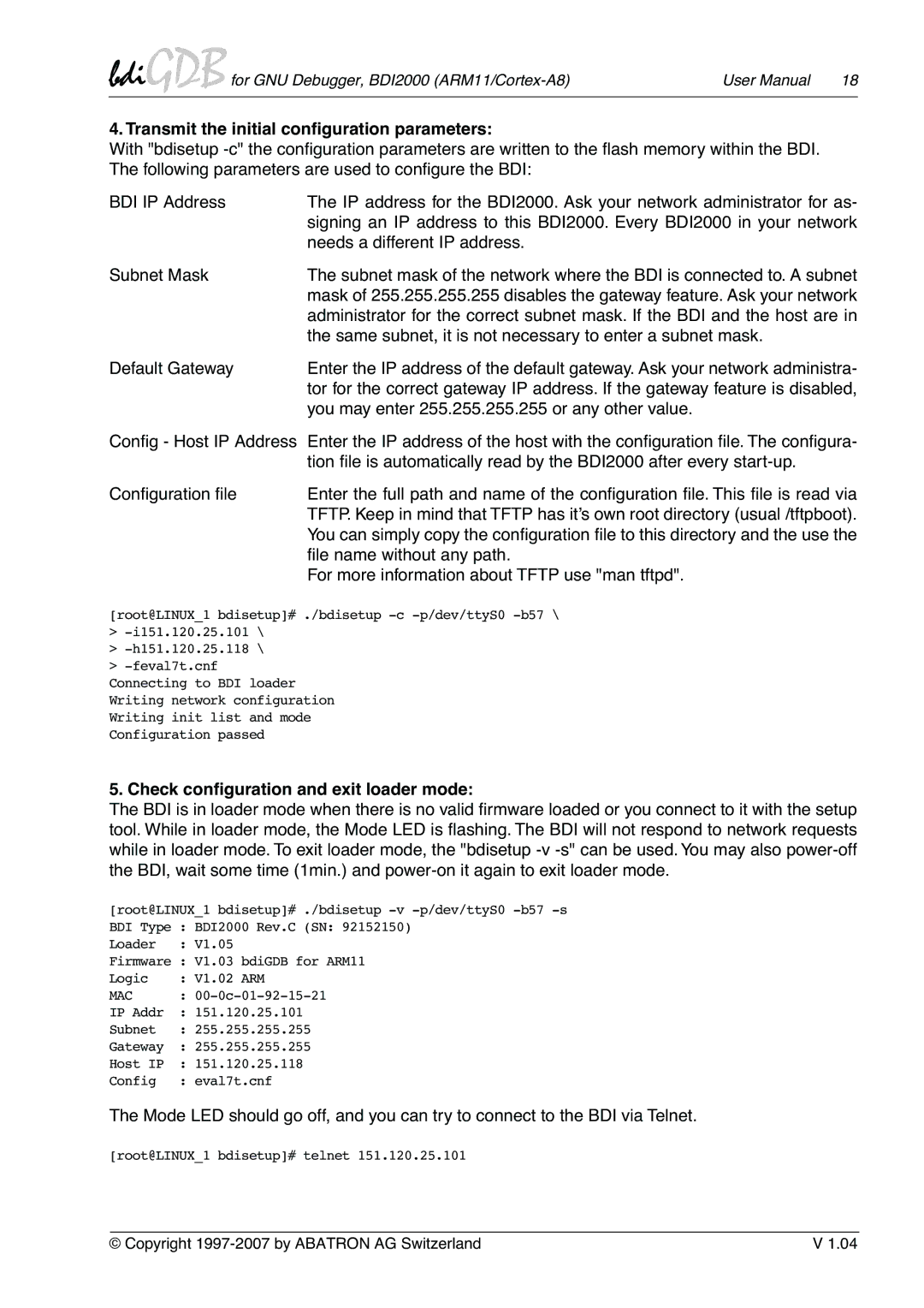 Albatron Technology ARM11/Cortex-A8 user manual Transmit the initial conﬁguration parameters, ﬁle name without any path 