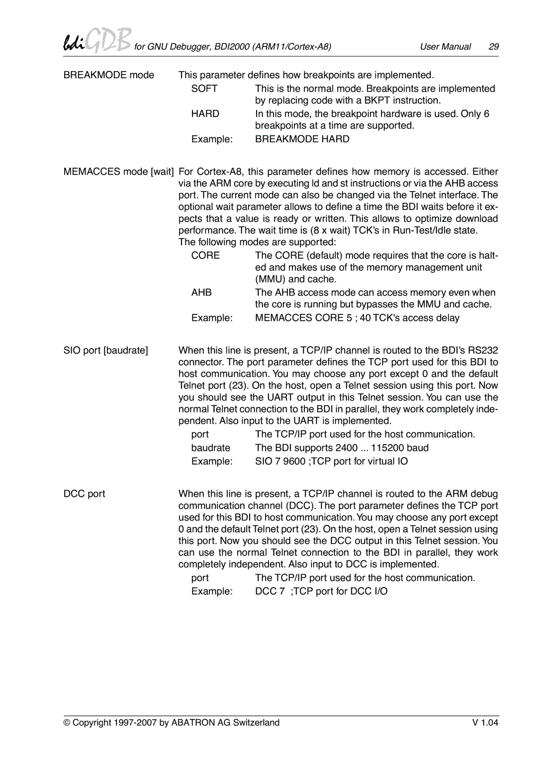 Albatron Technology ARM11/Cortex-A8 user manual Soft, Breakmode Hard, Core, Ahb 