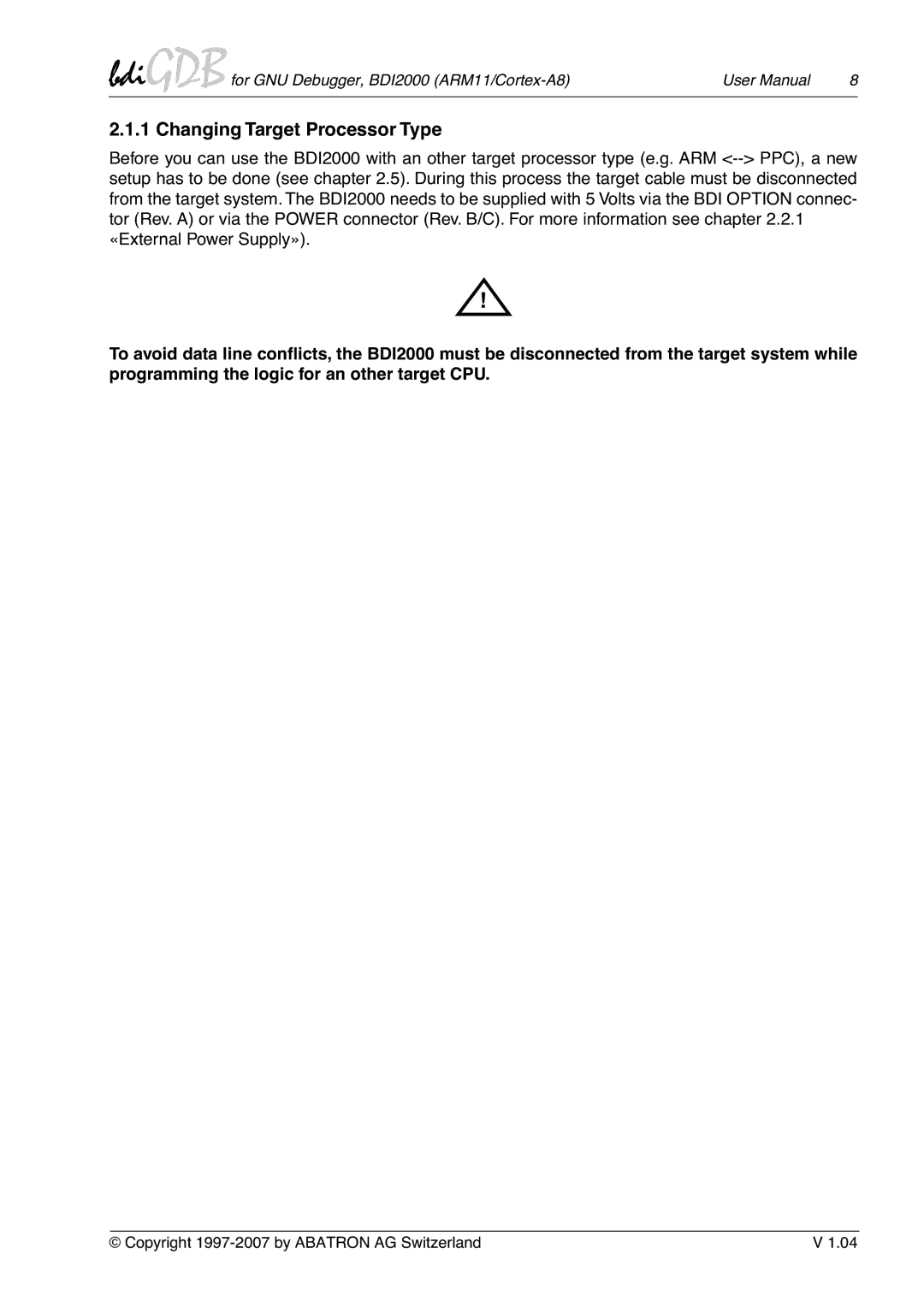 Albatron Technology ARM11/Cortex-A8 user manual Changing Target Processor Type 