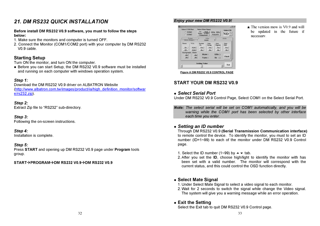 Albatron Technology DM-6952KF, DM-5952KF user manual DM RS232 Quick Installation, Enjoy your new DM RS232 