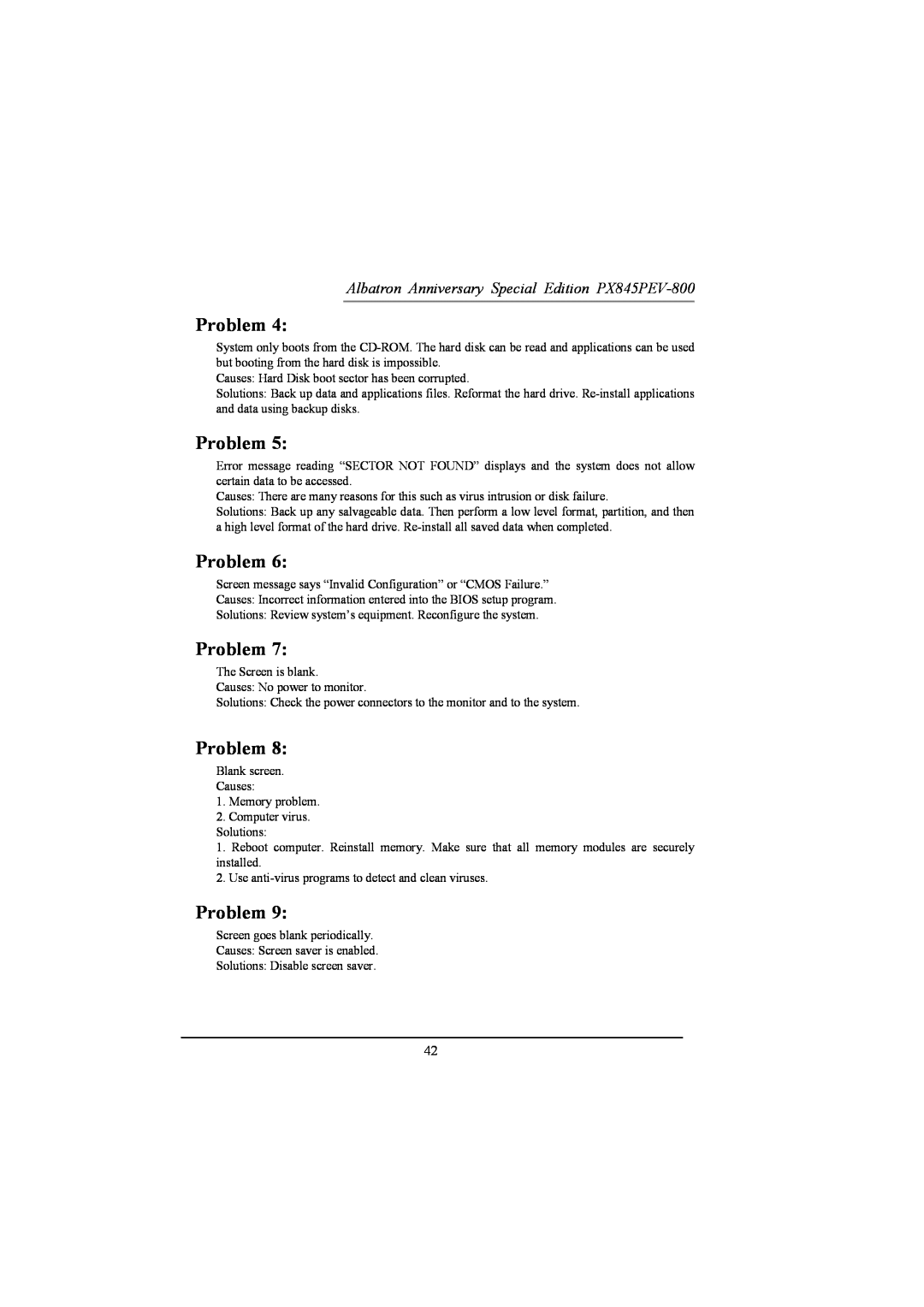 Albatron Technology manual Problem, Albatron Anniversary Special Edition PX845PEV-800 