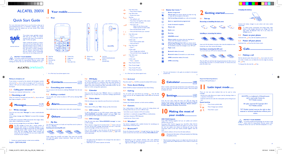 Alcatel 2001 manual 