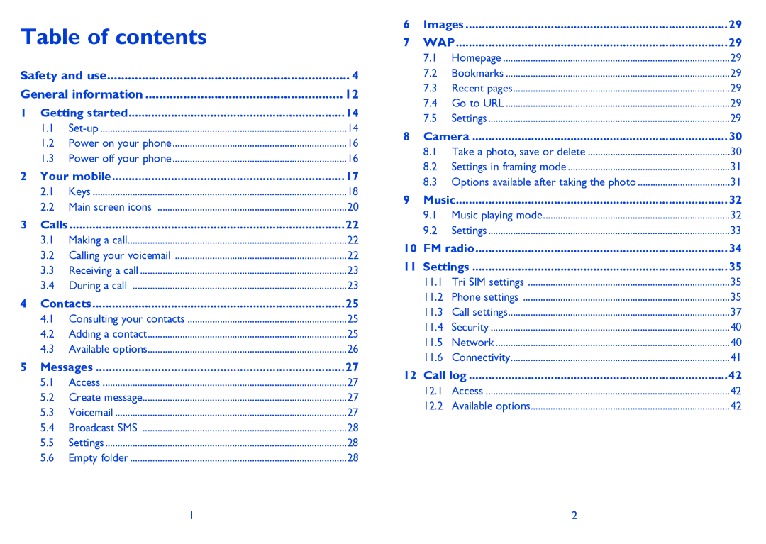 Alcatel 3000G manual Table of contents 