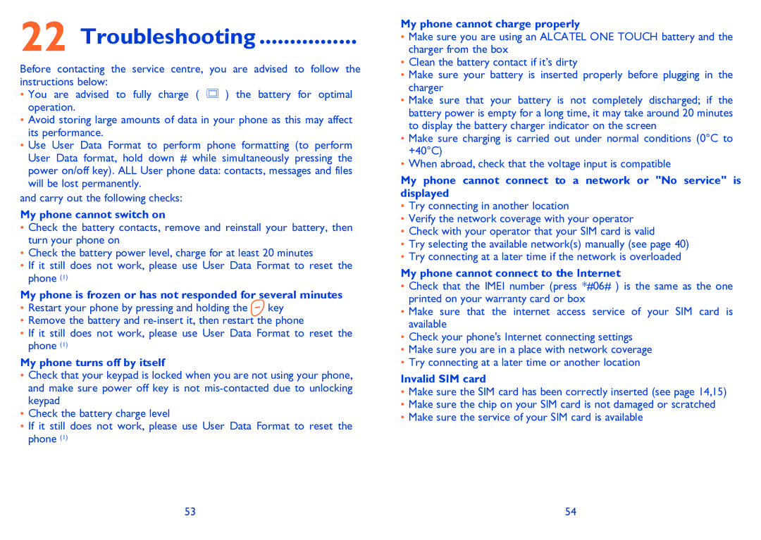 Alcatel 3000G manual Troubleshooting 