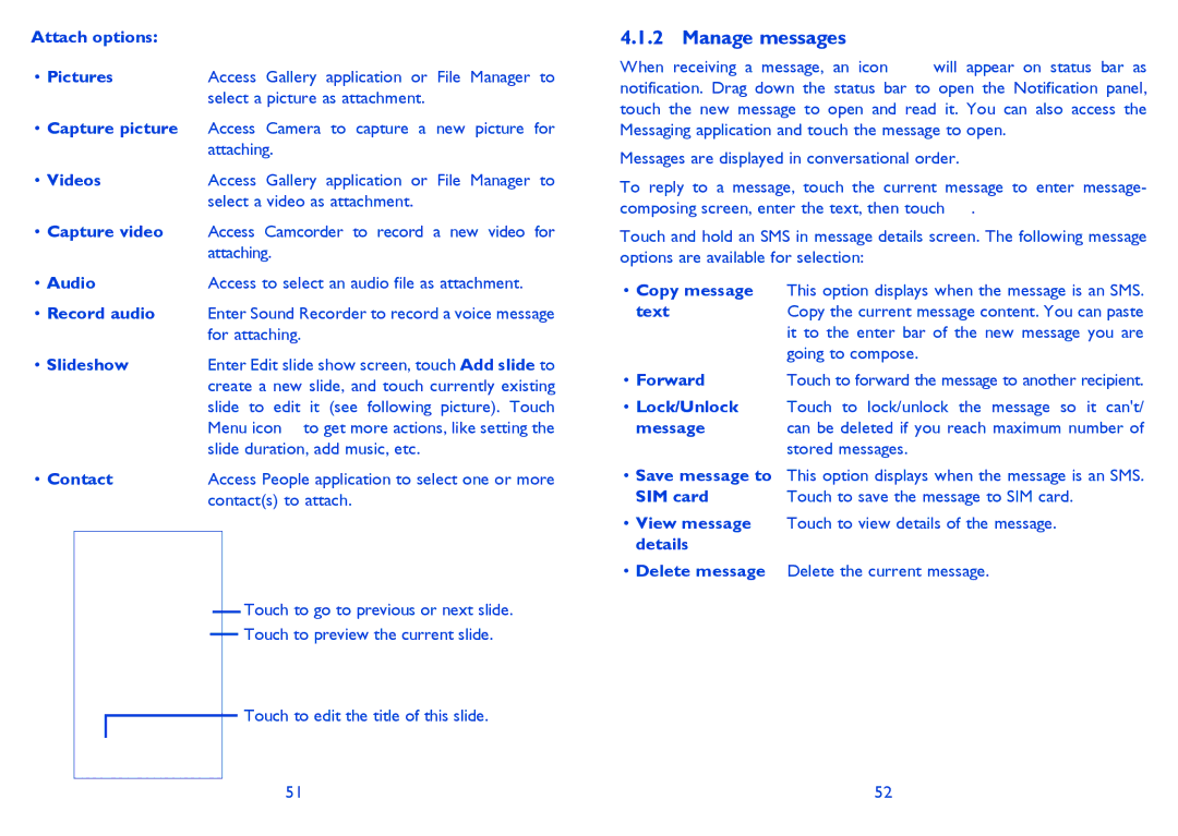 Alcatel 4030X manual Manage messages 