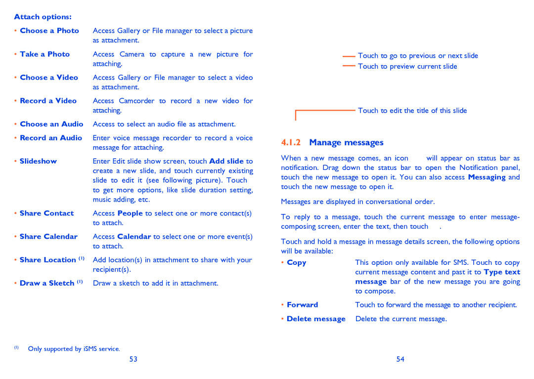 Alcatel 4033X manual Manage messages 