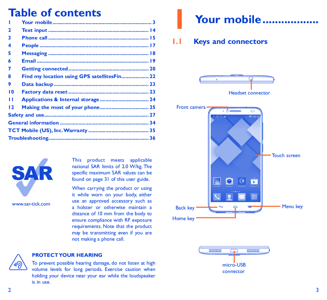 Alcatel 6037B manual Table of contents 