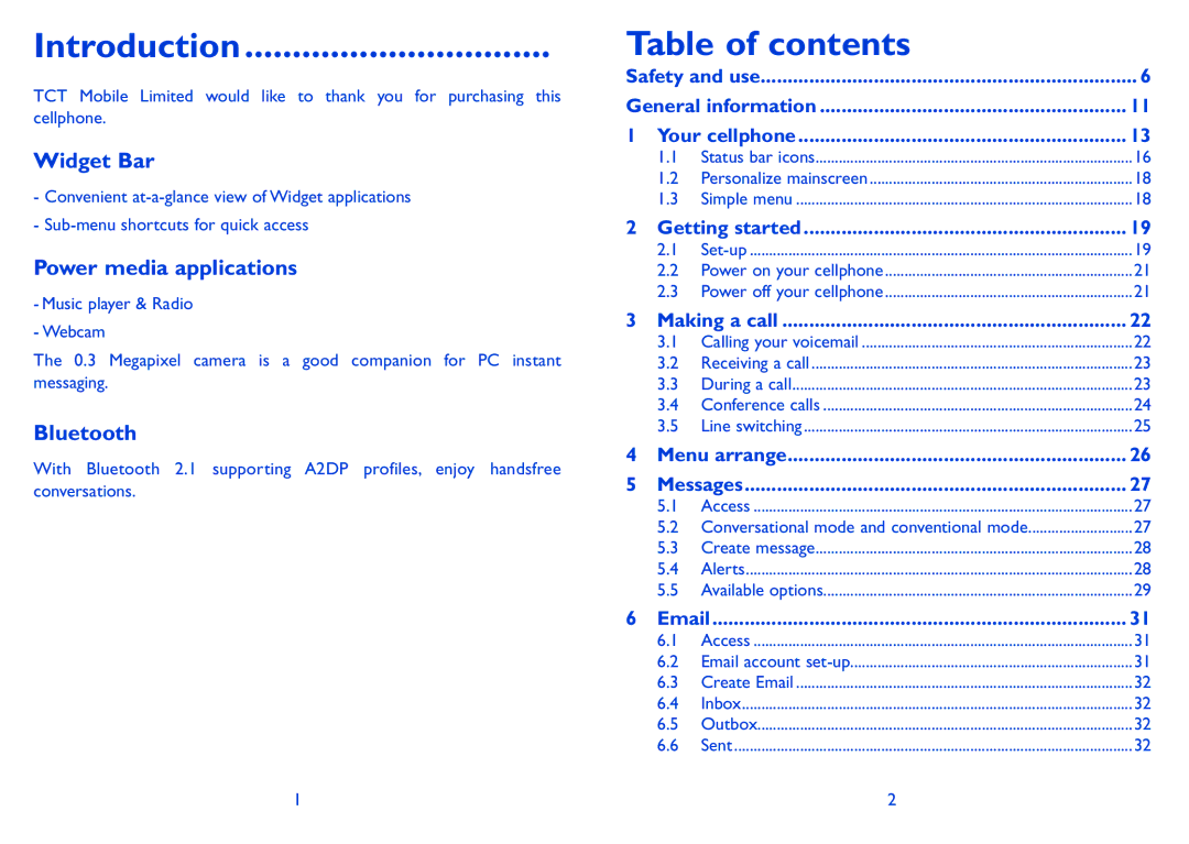 Alcatel 606A manual Introduction, Table of contents 