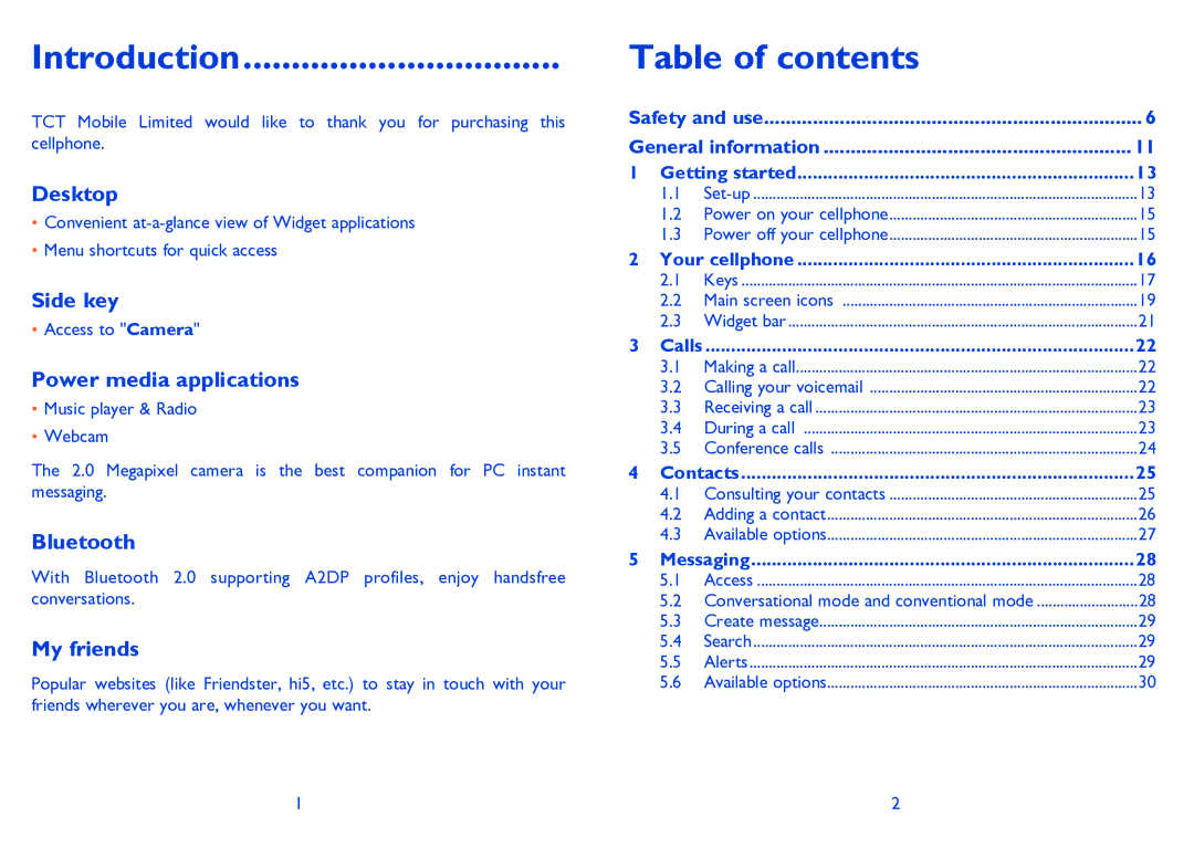 Alcatel 665A manual Introduction, Table of contents 