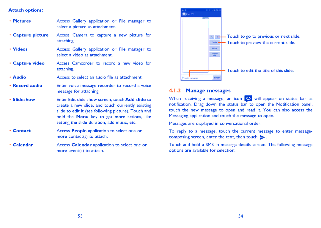 Alcatel 7025D manual Manage messages 