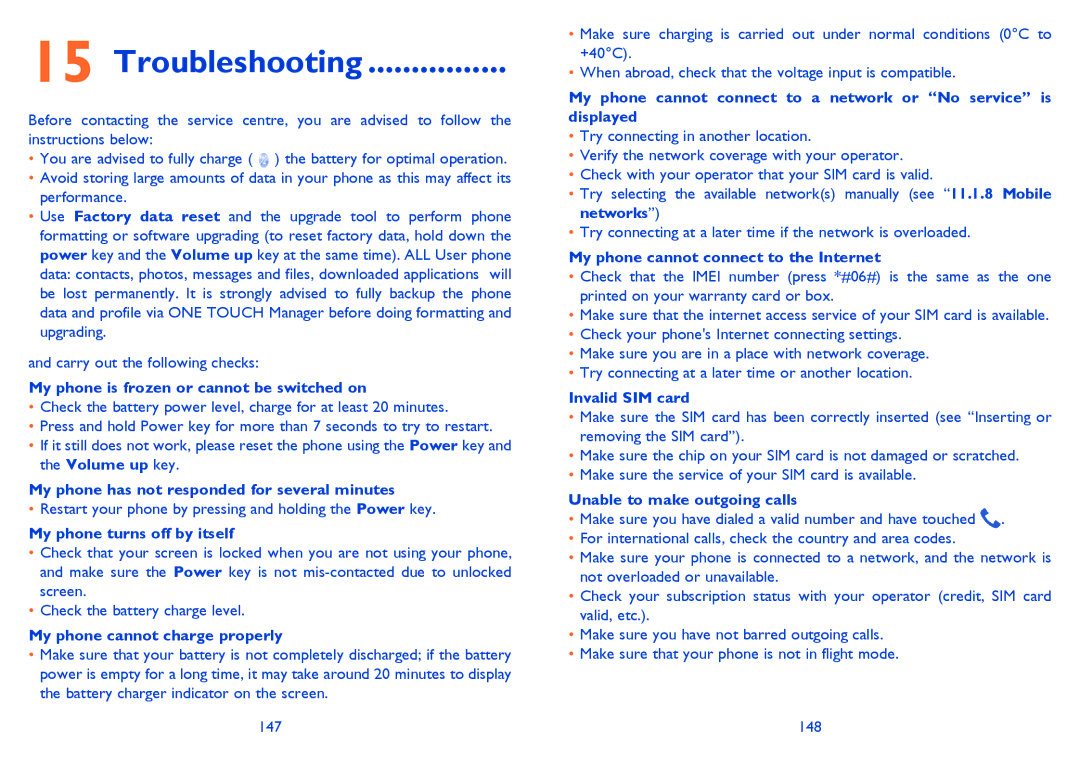 Alcatel 7025D manual Troubleshooting 