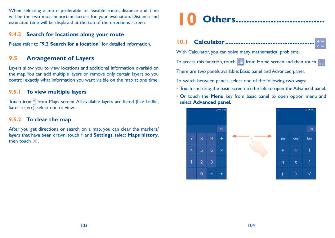 Alcatel 7047D manual Others, Arrangement of Layers, Calculator 