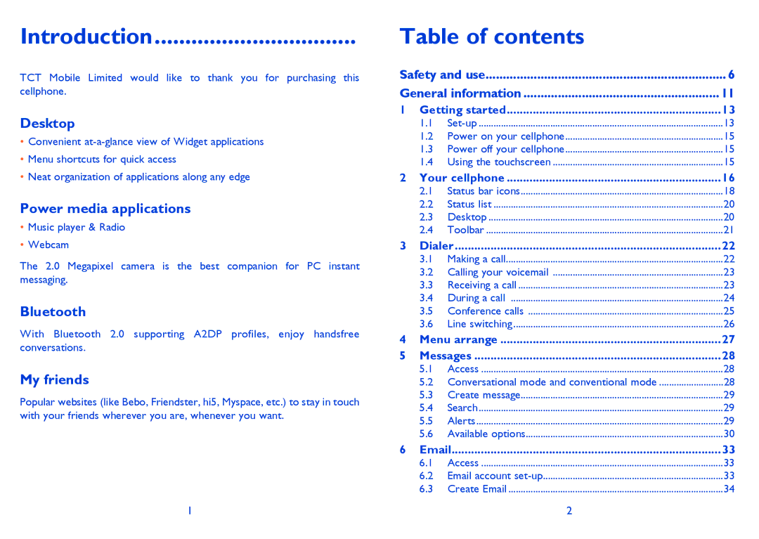 Alcatel 710A manual Introduction, Table of contents 