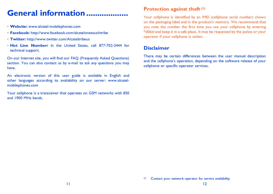 Alcatel 710A manual General information, Disclaimer 