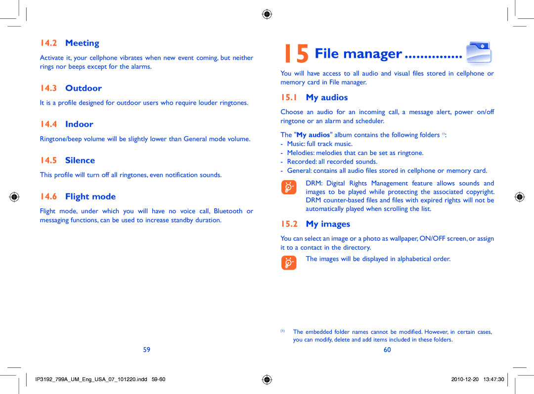 Alcatel 799A manual File manager 