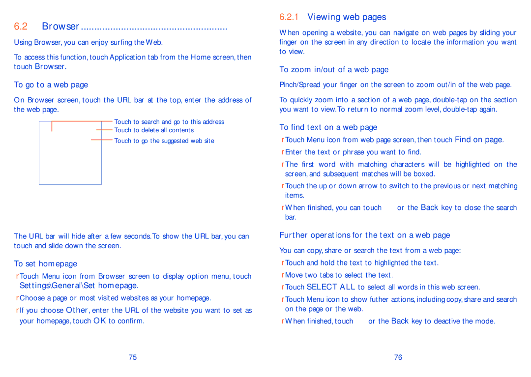 Alcatel 8000D, 8000A manual Browser, Viewing web pages 