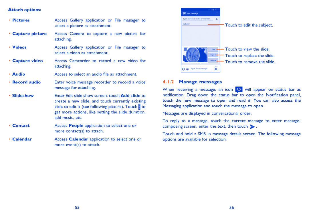 Alcatel 8008X, 8008D manual Manage messages 