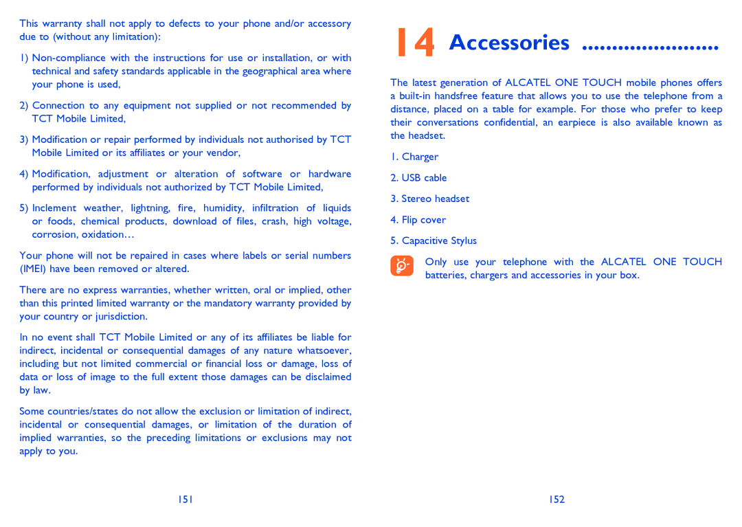 Alcatel 8008X, 8008D manual Accessories 