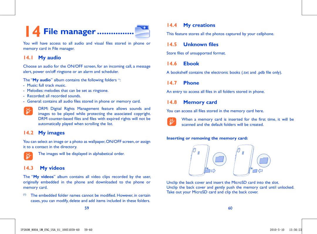 Alcatel 800A manual File manager 