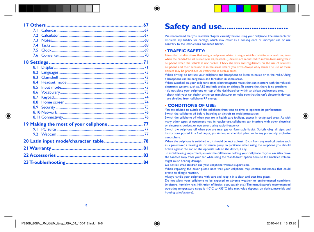 Alcatel 808A manual Safety and use 