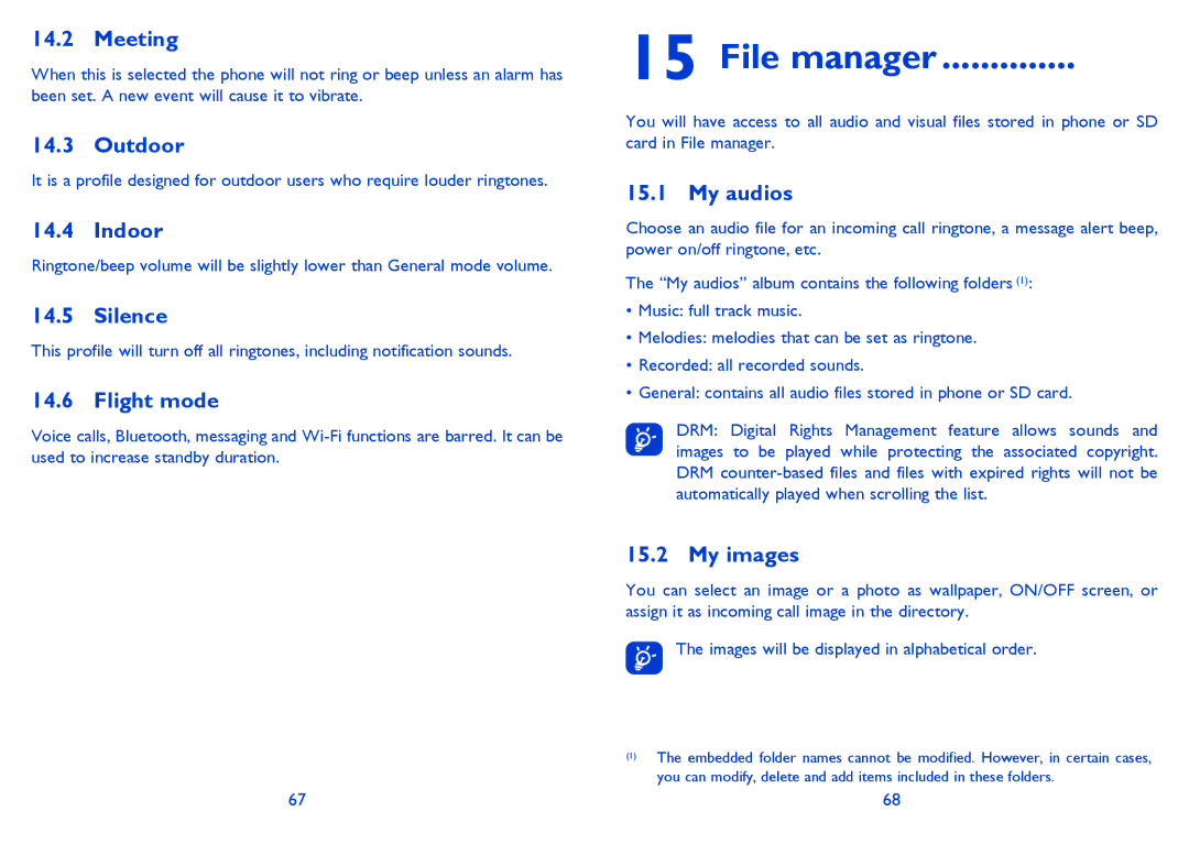 Alcatel 813 manual File manager 