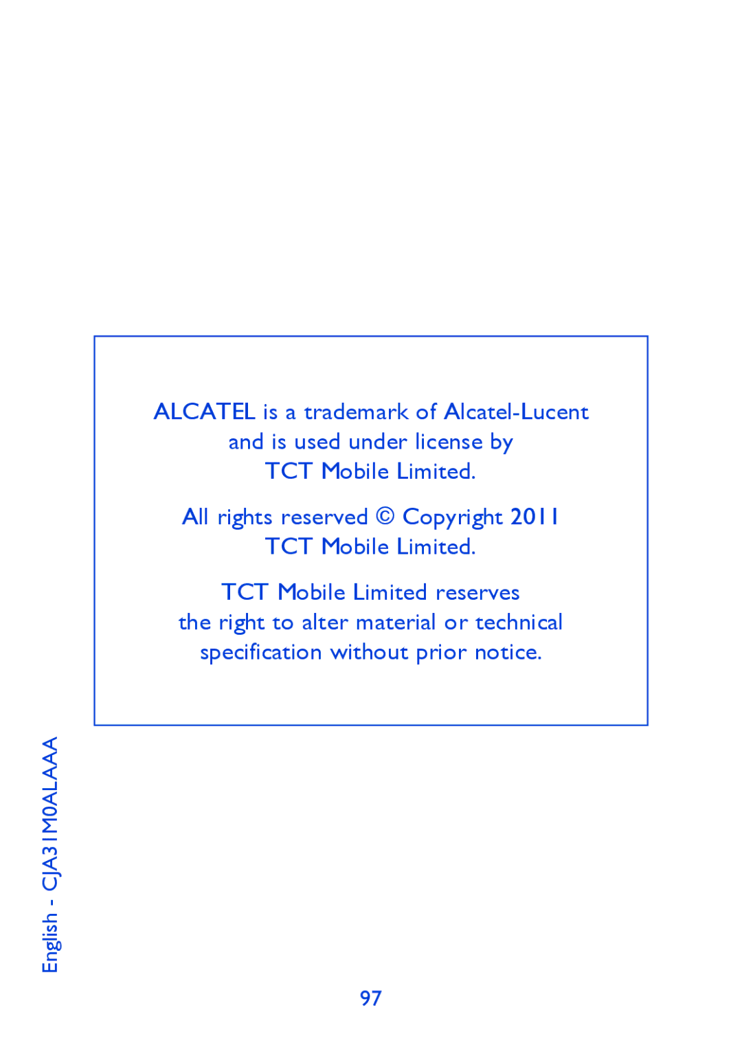 Alcatel 813 manual English CJA31M0ALAAA 