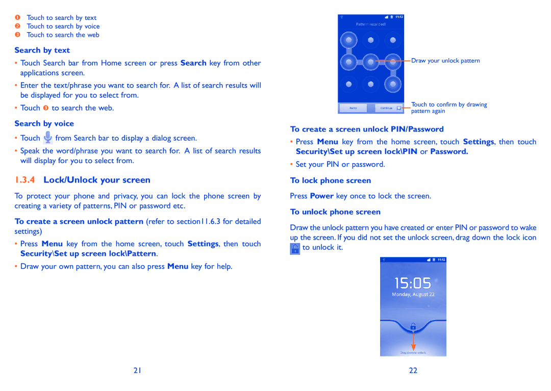 Alcatel 991 Play manual Lock/Unlock your screen 