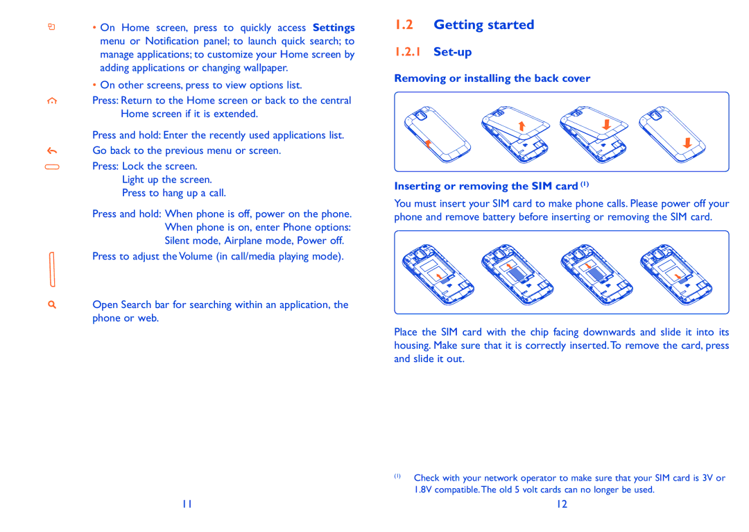 Alcatel 991 Play manual Getting started, Set-up 