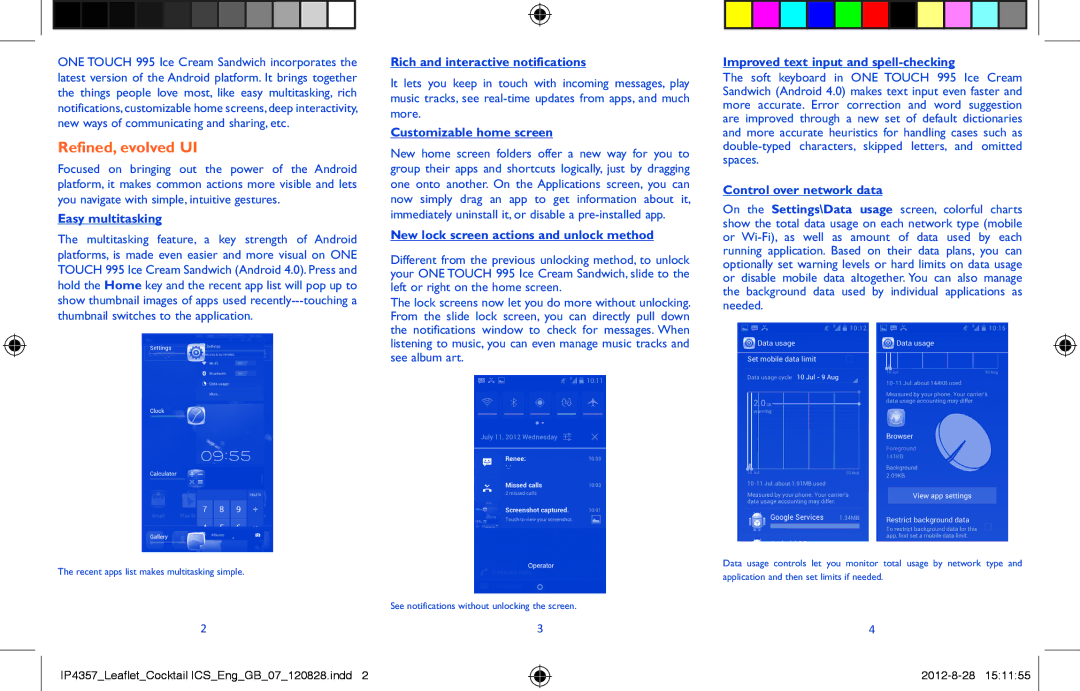 Alcatel 995 ICS manual Refined, evolved UI 