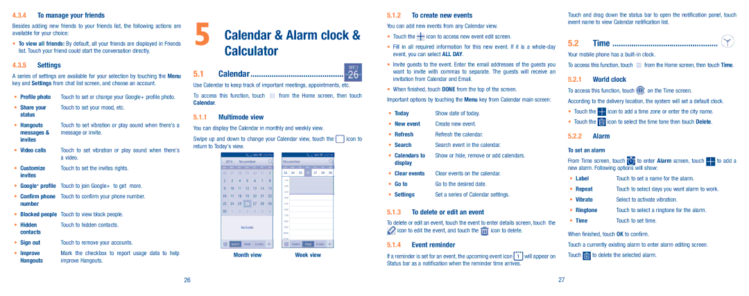 Alcatel A520L, Pop 2 (4), Pop Nova LTE manual Calculator 