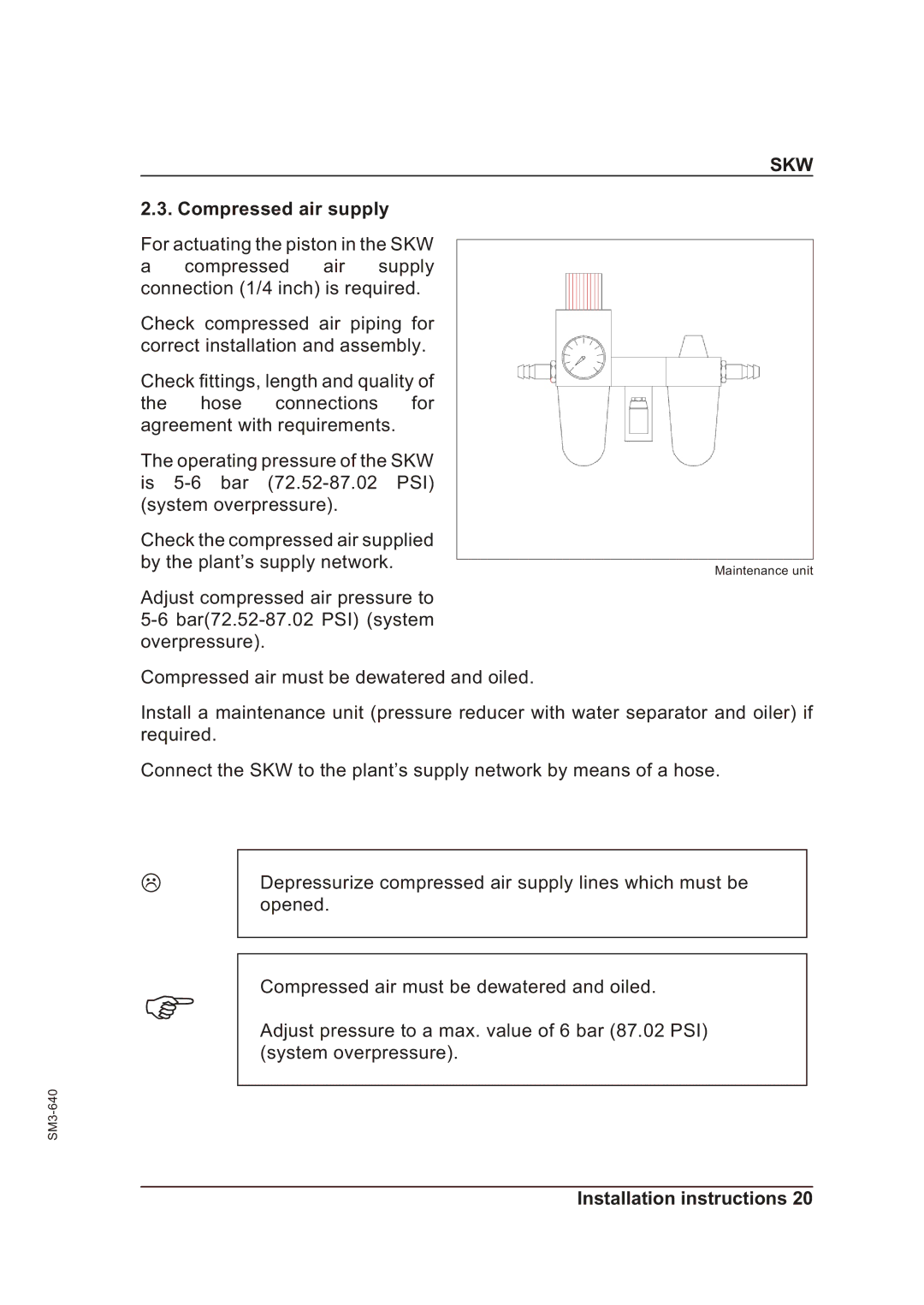 Alcatel Carrier Internetworking Solutions 046-3MS manual Compressed air supply 