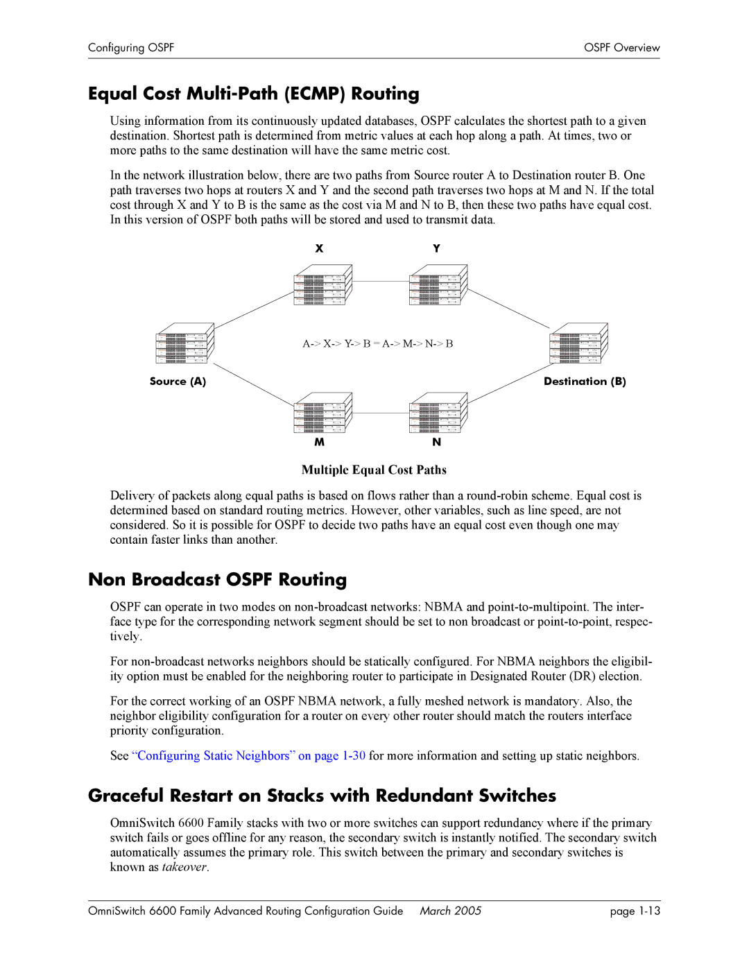 Alcatel Carrier Internetworking Solutions 060187-10 REV D Equal Cost Multi-Path Ecmp Routing, Non Broadcast Ospf Routing 